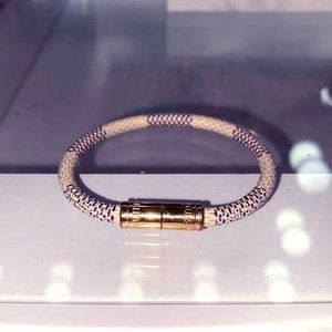 Louis Vuitton White Damier Azur "Keep It Bracelet"